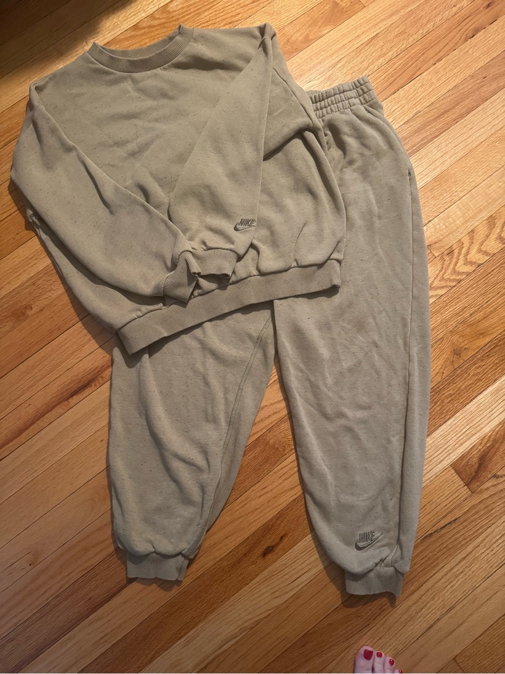 Nike Kids Taupe Sweatshirt and Joggers Set